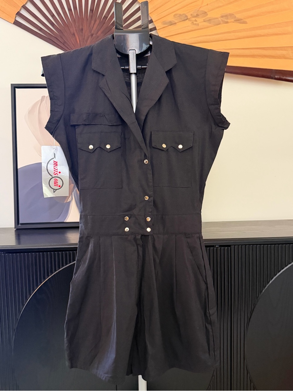Rare Vintage 90’s Chic Mais Oui Vintage Black Romper